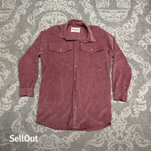 Women's Rose Corduroy Oversized Shirt Jacket Size XS Button-Down Casual Workwear